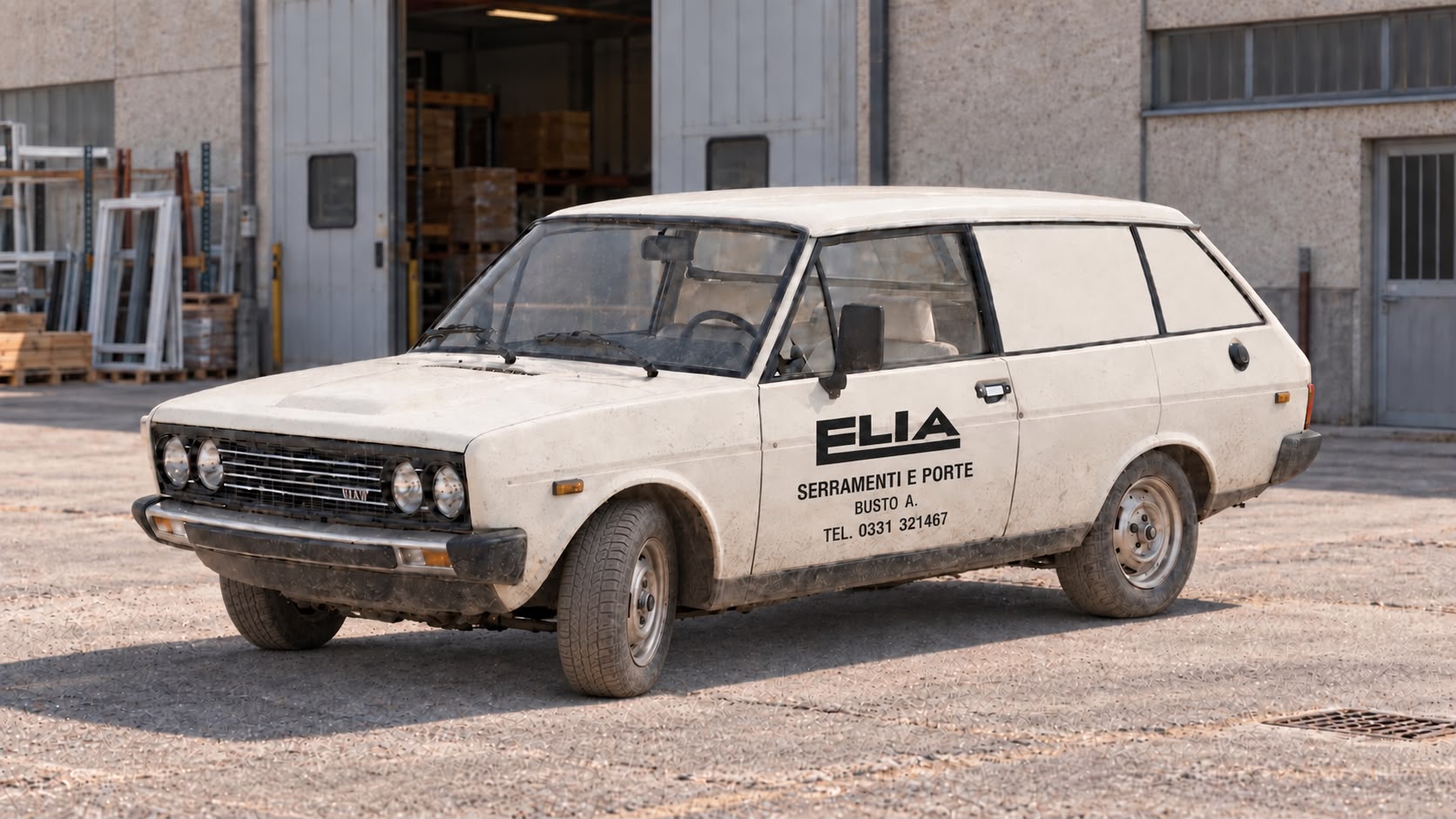 Fiat 131 aziendale Elia Serramenti, anno 1987